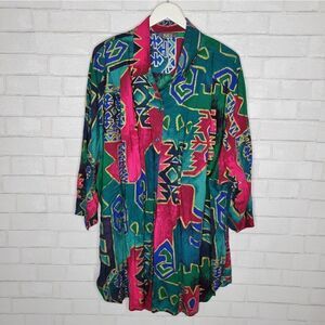 MG VINTAGE 90s Green Maroon Gold Short Sleeve Shirt